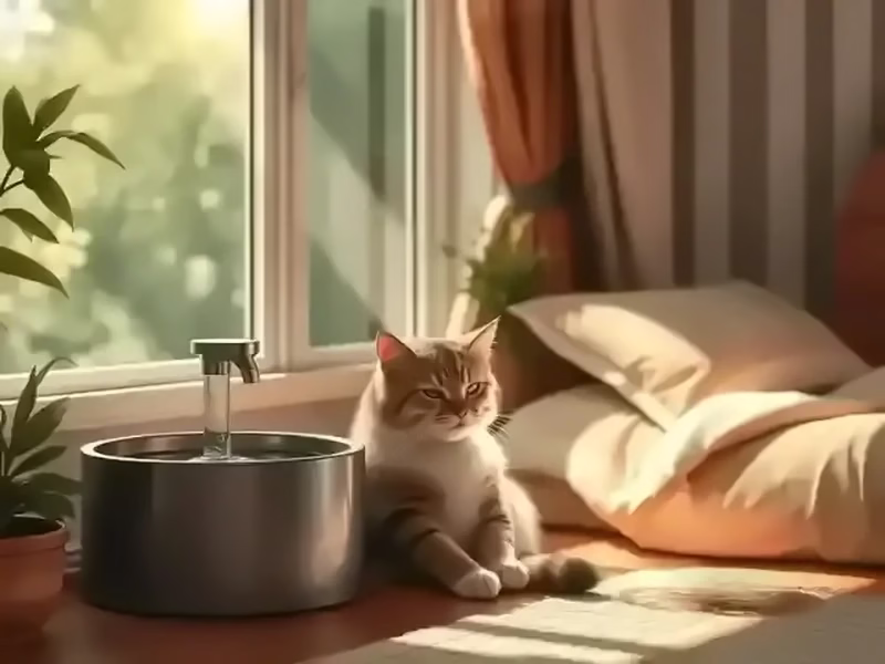 Gato con enfermedad renal crónica recibiendo cuidados en casa